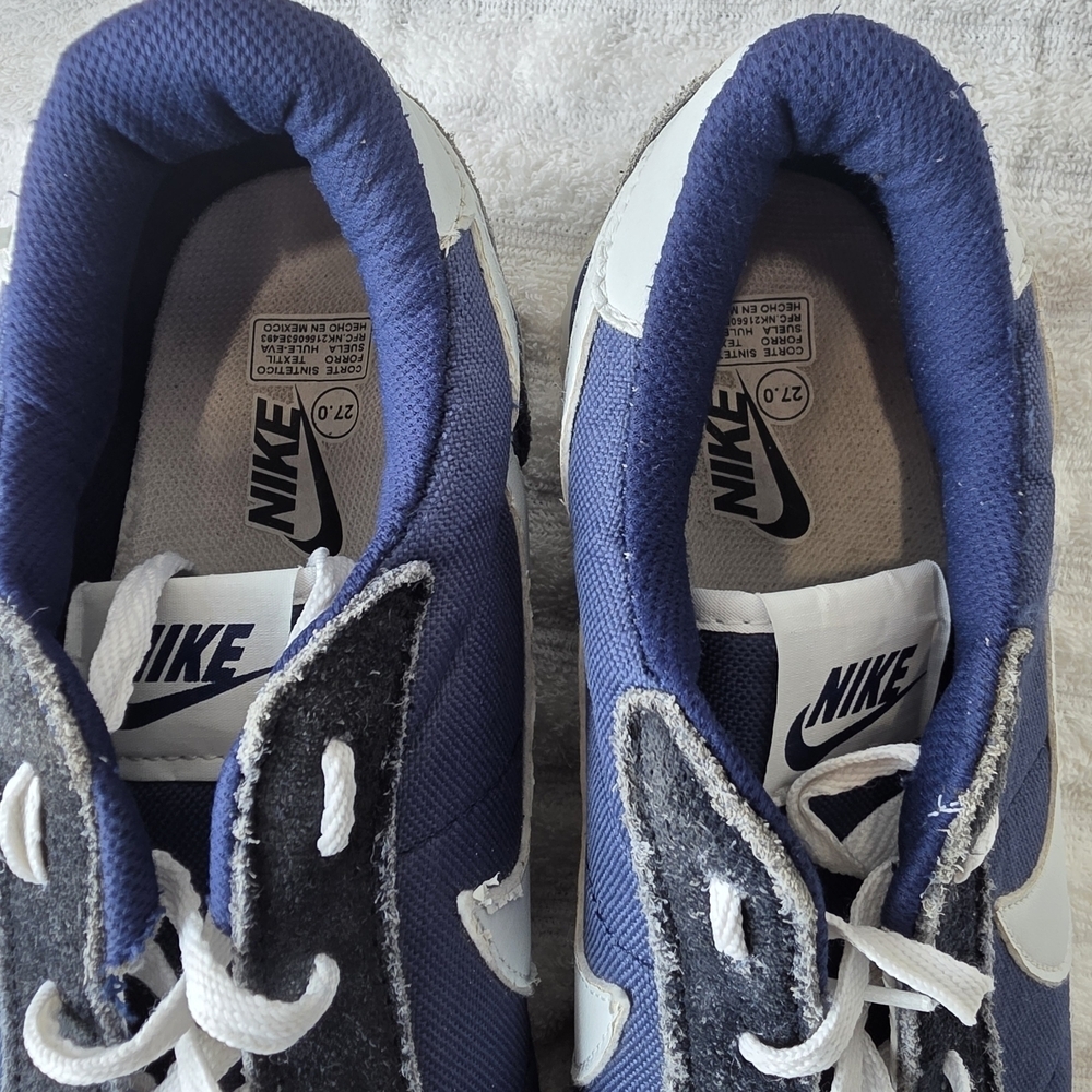 Nike Classic Cortez Nylon Trainers 807472-410 Obsidian Blue/White, Sz 8 Women's - Picture 7 of 8